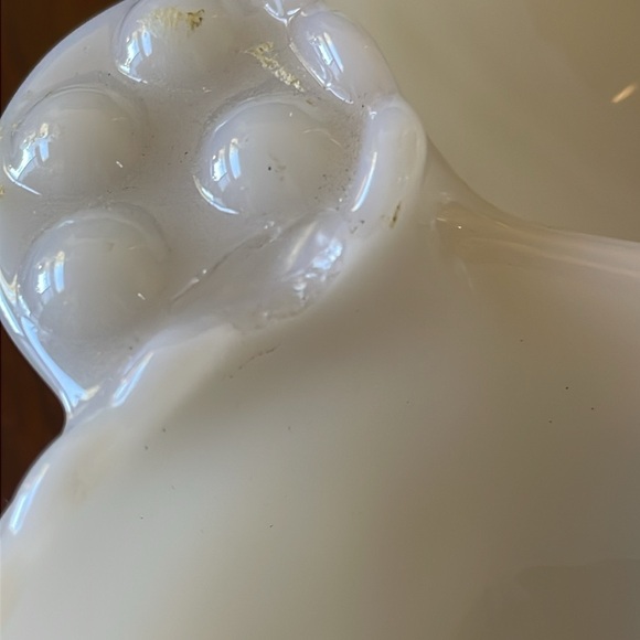 VTG Anchor Hocking Hobnail Creamy Opaque Milk Glass divided Relish Nut Dish - Picture 6 of 7